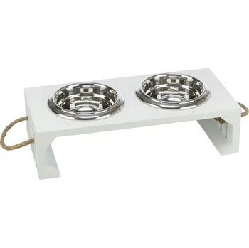 Miska pro psa Trixie Stojan s miskami BE NORDIC psí bar 2×0,4l / ø14cm Bílá