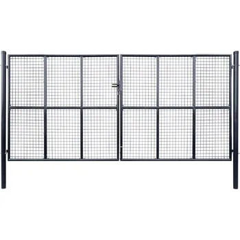 branka vidaXL Marketos Pletivá zahradní branka pozinkovaná ocel 400 x 200 cm šedá