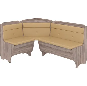 Max-i Rohová jídelní lavice HAAKON Zvolte barvu:: dub truffle, Materiál: koženka - káva