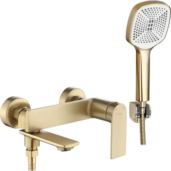 Vodovodní baterie Nástěnná vanová baterie REA STORM, zlatá kartáčovaná
