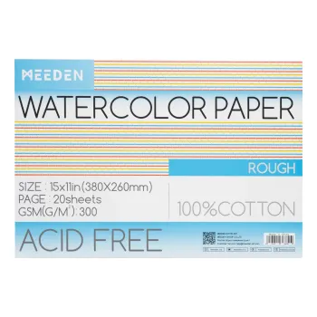 Akvarelový blok Meeden 100% bavlna 26x38cm Rough (Akvarelový blok Meeden 100% bavlna 26x38cm Rough)