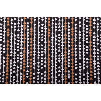 Dekorační látka v černé barvě s geometrickým potiskem 1288/060