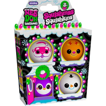 Cestovní hra Schylling NeeDoh Sada mačkacích míčků Squishmas Squishkins