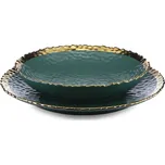 Sada 8 ks talířů KATI zelená/zlatá