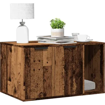 vidaXL Skříňka na kočičí záchod 80x50x45 cm kompozitní dřevo [857736] Barva: Staré dřevo