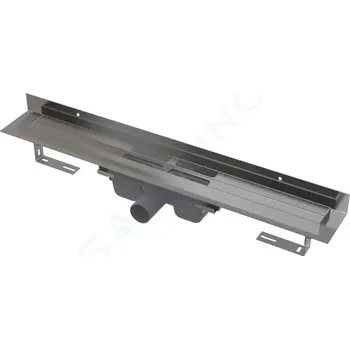 Alcadrain Sprchový žlab Wall 65 cm, s okrajem pro plný rošt a s pevným límcem ke stěně, nerez, APZ16-650