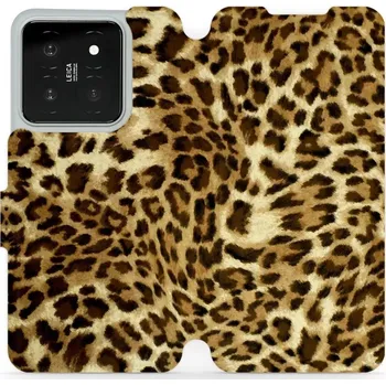 Pouzdro na mobilní telefon Flipové pouzdro Mobiwear - Xiaomi 14 - VA33P Leopardí vzor (Knížkové flip pouzdro, obal, kryt na mobil Xiaomi 14 - VA33P Leopardí vzor, materiál Umělá kůže + TPU - ochrana 360°, stojánek, silikonová vanička, magnetické zavírání)