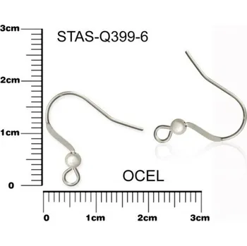 Materiál na výrobu šperku Afroháček s ploškou a kuličkou CHIRURGICKÁ OCEL ozn.-STAS-Q399 6