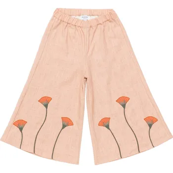 Dámské kalhoty DONSJE AMSTERDAM Lněné kalhoty Fifis Poppy "Cloudy Rose" Donsje VELIKOST: 5-6 let
