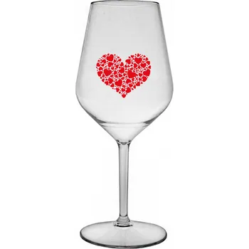 Sklenice SRDCE - čirá nerozbitná sklenice na víno 470 ml