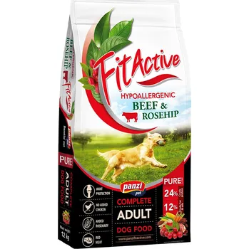 Krmivo pro psa 2x12kg FitActive Pure Hypoallergenic hovězí a šípky suché krmivo pro psy