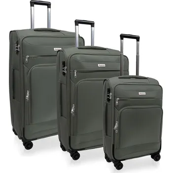 AVANCEA Sada textilních cestovních kufrů GP4732 zelenošedá 4W S,M,L