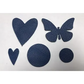 Kabelka Kožené motýl, srdce, kolečko modré " Lahton" (Kožená ozdoba)