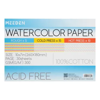 Blok Testovací akvarelový blok Meeden 100% bavlna 18x26cm, všechny druhy (Testovací akvarelový blok Meeden 100% bavlna 18x26cm, všechny druhy)