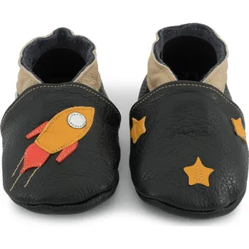 Capáčky EBOOBA Kožené capáčky s koženou podrážkou raketa černá 7-8 let Černá 32