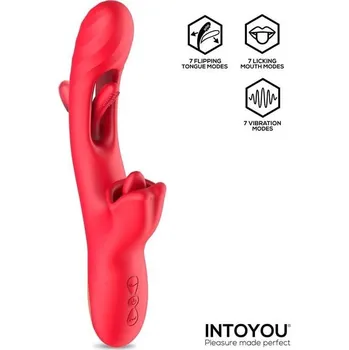 Vibrátor Intoyou Grant, silikonový vibrátor na bod G a klitoris 24,3 x 3,3 cm