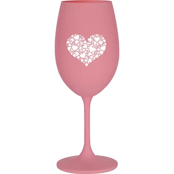 Sklenice SRDCE - růžová sklenice na víno 350 ml