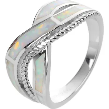 Prsten Bealio BEALIO Stříbrný prsten VLNKY bílý OPÁL Velikost prstenu: 62 03-12576-3318