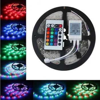 LED osvětlení LED pásek 5m, RGB 7-barevný, LED 3528, DÁLKOVÝ OVLADAČ - ZDROJ ZDARMA!