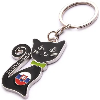 Klíčenka Kočka Slovensko - černá
