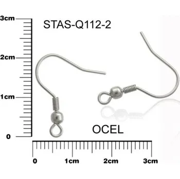 Materiál na výrobu šperku Afroháček s kuličkou CHIRURGICKÁ OCEL ozn.-STAS-Q112-2.