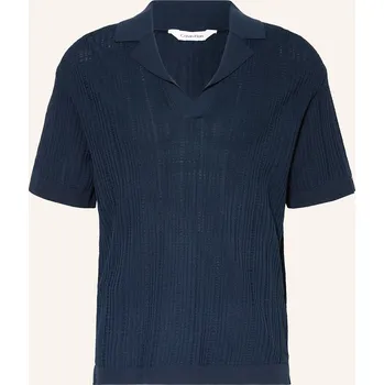 Calvin Klein Pánská Úpletová Polokošile, tmavě modrá, 38