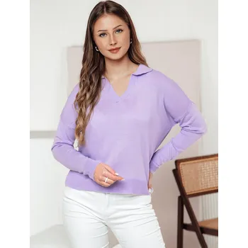 Dámské oblečení Lila dámský svetřík s límečkem VISTILLA MY2416 Velikost: ONE SIZE