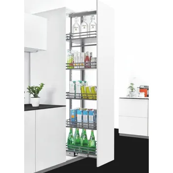 Nábytkové kování Potravinová skříň, 6 košů, 450 mm, plné dna antracit