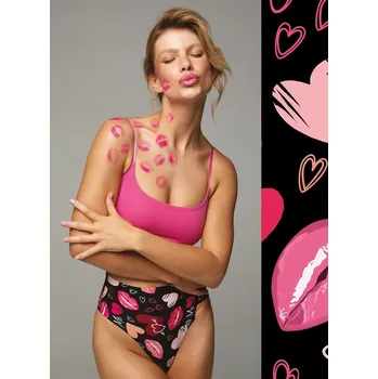 Dámské spodní prádlo Dámské tanga Kiss Me String Maxi Černá mix - Julimex černá- MIX barev S