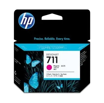 HP inkoustová kazeta 711 purpurová CZ135A originál 3-pack