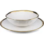 Sada 8 ks talířů LISSA bílá/zlatá