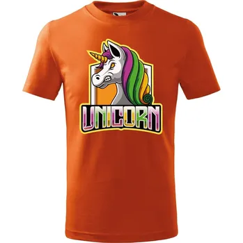 Chlapecké oblečení DOBRÝ TRIKO Dětské tričko Naštvaný jednorožec Velikost: 158/12 let, Barva: Oranžová
