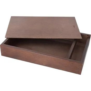 Úložný box Dřevotéka - Dřevěná krabička na fotografie borovice hnědá 26x20 cm Dřevěná krabička na fotografie borovice hnědá 26x20 cm