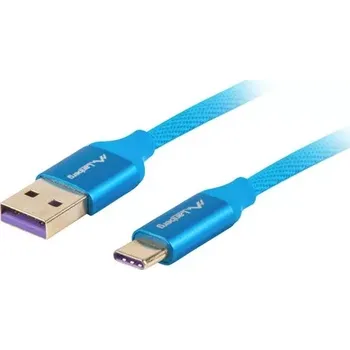 Datový kabel Prémiový USB-C na USB-A 2.0 kabel 1 m modrý 5 A z plné mědi