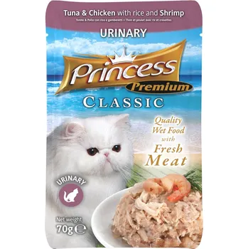Krmivo pro kočku PRINCESS POUCH 70G TUNA/CHICKEN/SHRIMP - URINA