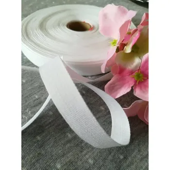 Stuha Bavlněná stuha / plátnovka šíře 13 mm bílá