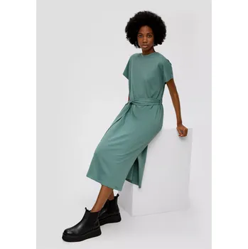 Dámské šaty s.Oliver dámské bavlněné maxi šaty šedozelené Velikost: M