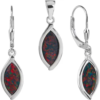 Souprava šperků Bealio BEALIO Stříbrná souprava KAPKA černý OPÁL 03-13348-3331