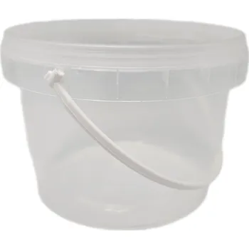 Dóza na potraviny Plastový kbelík s víkem ATEST pro styk s potravinami 0,6 L - 10 Ks