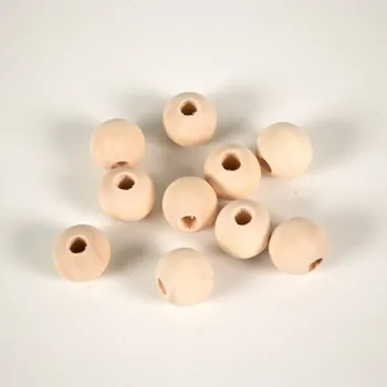 Dřevěné korálky nelakované 15 mm - balení 10 ks