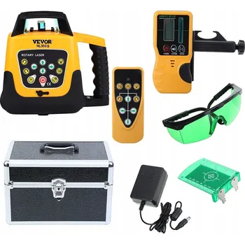 Měřící laser ZELENÝ LASEROVÝ NIVELÁK VEVOR NL300G S DETEKTOREM RD700, DIGITÁLNÍ, STATIV A LATA - SADA!