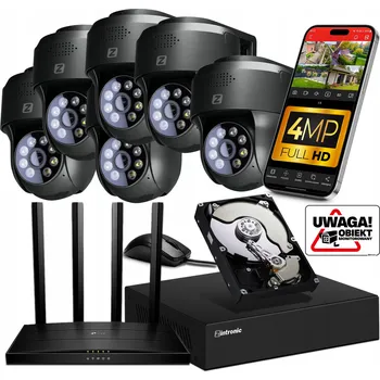 IP kamera Sada pro IP WiFi MONITORING se 6 KAMERAMI P4 Dark WiFi 4MPx