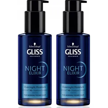 Vlasová regenerace Gliss Night Elixir Overnight Moisture 100 ml sérum na vlasy