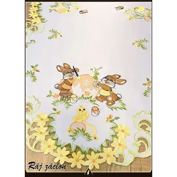 ubrus Vyšívaný ubrus 60 cm x 120 cm - velikonoce (Dekorativní vyšívaný ubrus na konferenční stolek.)