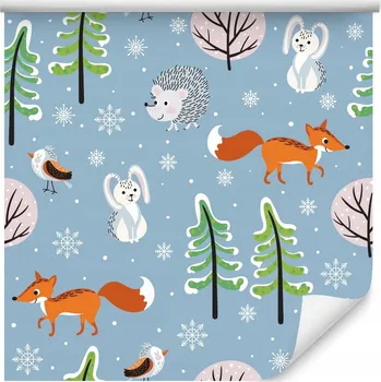 Fototapeta Tapeta pro děti zvířátka lišky ptáci stromy les