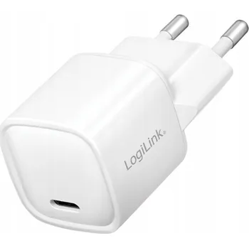Síťová nabíječka USB-C 20W PD LogiLink rychlonabíjení pro iPhone Android, bílá