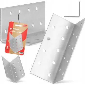 Úhloměr 5x Ocelový Úhelník Tesařský Plochý 40x40x100 Spojovací Úhelník Montážní