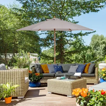 Stínicí technika Zahradní slunečník Ø2,5 x 2,3 m | šedý