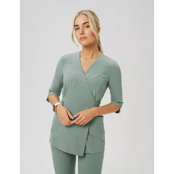 Zdravotnický oděv Zdravotnická halena se zavazováním Rosalie - DUSTY GREEN 0