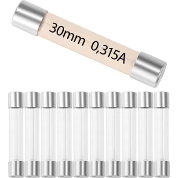 Vrták Skleněná pojistka 30mm 0.315A / 315mA CE 10 Ks. balení